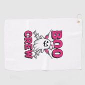 Boo Crew Verpleegster Spook Halloween Vector Ontwe Golfhanddoek (Horizontaal)