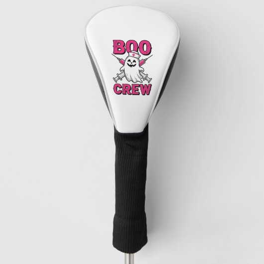 Boo Crew Verpleegster Spook Halloween Vector Ontwe Golfheadcover (Voorkant)