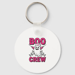 Boo Crew Verpleegster Spook Halloween Vector Ontwe Sleutelhanger