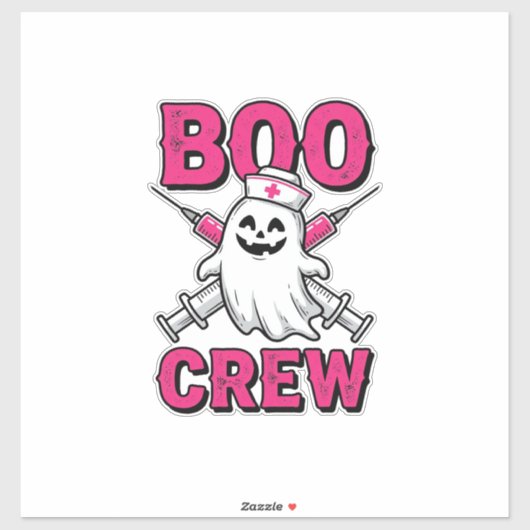 Boo Crew Verpleegster Spook Halloween Vector Ontwe Sticker (Vel)