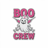 Boo Crew Verpleegster Spook Halloween Vector Ontwe Sticker (Voorkant)