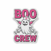 Boo Crew Verpleegster Spook Halloween Vector Ontwe Sticker (Voorkant)