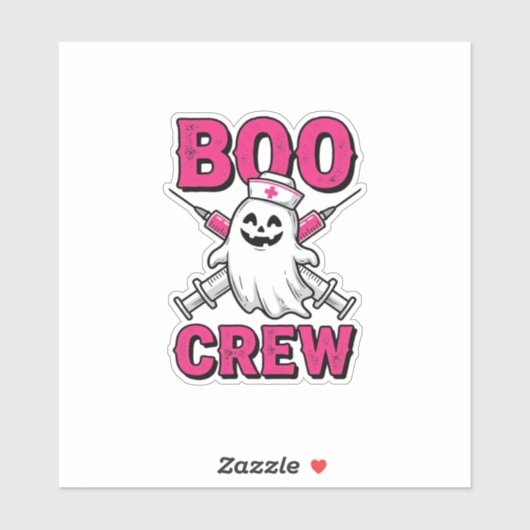Boo Crew Verpleegster Spook Halloween Vector Ontwe Sticker (Vel)
