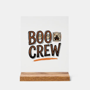 Boo Crew Vintage Halloween Gravure Shirt Ontwerp_ Acryl Bord