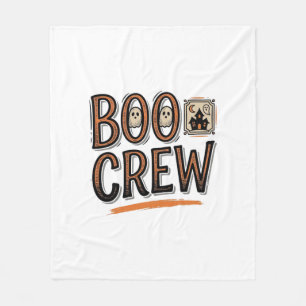 Boo Crew Vintage Halloween Gravure Shirt Ontwerp_ Fleece Deken