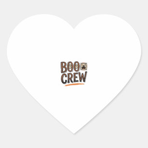 Boo Crew Vintage Halloween Gravure Shirt Ontwerp_ Hart Sticker