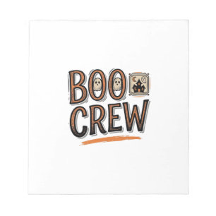 Boo Crew Vintage Halloween Gravure Shirt Ontwerp_ Notitieblok