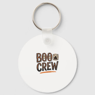 Boo Crew Vintage Halloween Gravure Shirt Ontwerp_ Sleutelhanger