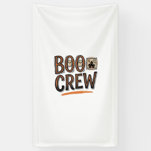 Boo Crew Vintage Halloween Gravure Shirt Ontwerp_ Spandoek