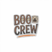 Boo Crew Vintage Halloween Gravure Shirt Ontwerp_ Sticker (Voorkant)