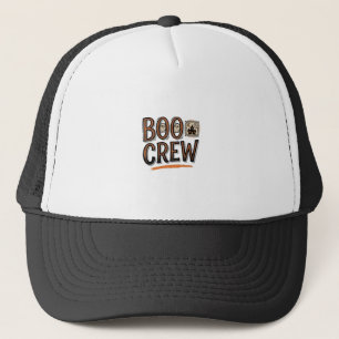 Boo Crew Vintage Halloween Gravure Shirt Ontwerp_ Trucker Pet