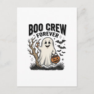 Boo Crew Voor altijd Vintage Ghost Halloween T-shi Briefkaart