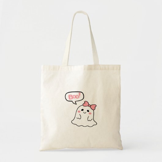 Boo! Cute Boo Minimal Clean Tote Bag (Voorkant)