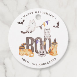 Boo Cute Cats Ghosts Pumpkin Happy Halloween Party Bedankjes Labels