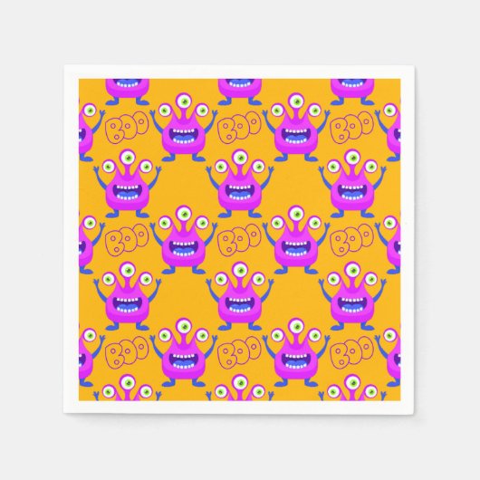 Boo. Cute Funny Spooky Monsters Halloween Servet (Voorkant)