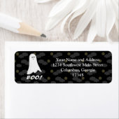 Boo, Cute Ghost Black en White Etiket (Insitu)