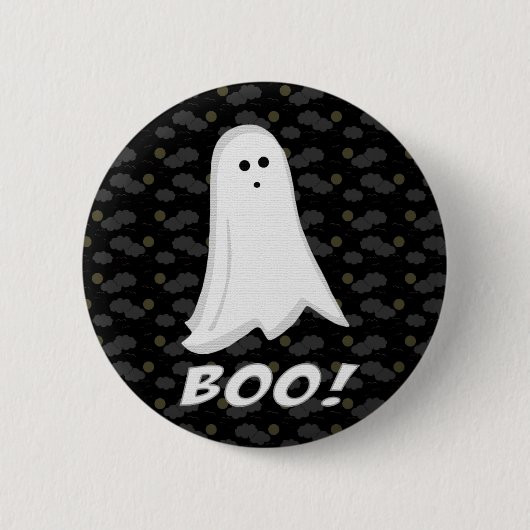 Boo, Cute Ghost Black en White Ronde Button 5,7 Cm (Voorkant)