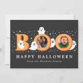 Boo Cute Ghost Halloween-fotokaart (Voorkant)