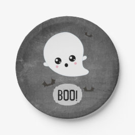 Boo Cute Ghost Halloween Party Papieren Bordje
