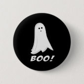 Boo. Cute Halloween Ghost Button (Voorkant)