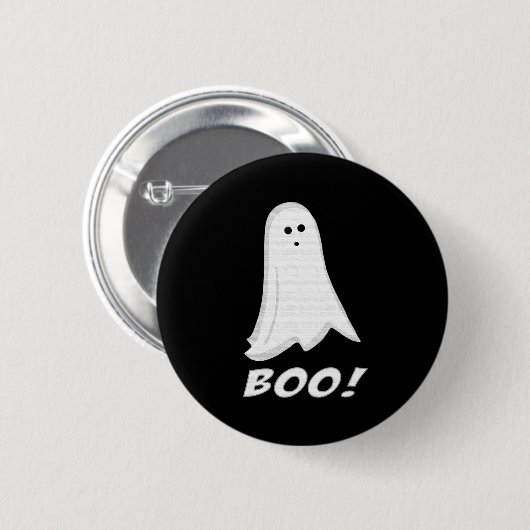 Boo. Cute Halloween Ghost Button (Voorkant /achterkant)