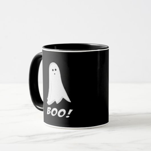 Boo. Cute Halloween Ghost Halloween Mok (Voorkant links)