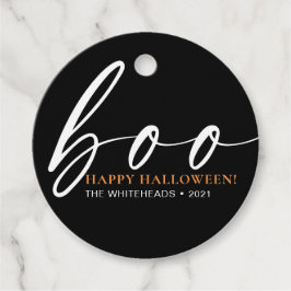 Boo Cute Happy Halloween Black Bedankjes Labels