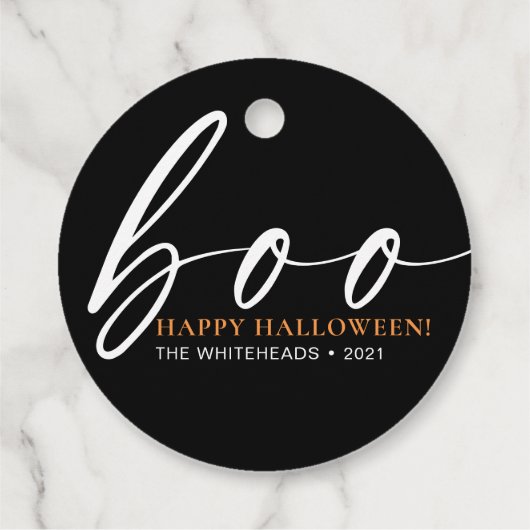 Boo Cute Happy Halloween Black Bedankjes Labels (Achterkant)