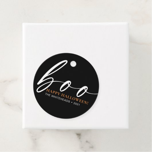 Boo Cute Happy Halloween Black Bedankjes Labels (In situ)