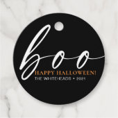 Boo Cute Happy Halloween Black Bedankjes Labels (Voorkant)