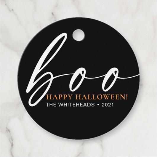 Boo Cute Happy Halloween Black Bedankjes Labels (Voorkant)