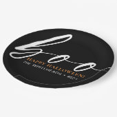 Boo Cute Happy Halloween Black Papieren Bordje (Gekanteld)