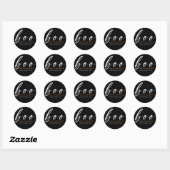 Boo Cute Happy Halloween Black Ronde Sticker (Vel)