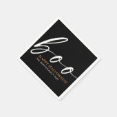 Boo Cute Happy Halloween Black Servet (Hoek)