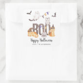 Boo Cute Happy Halloween Cats Ghosts Kind Party Vierkante Sticker (Tas)