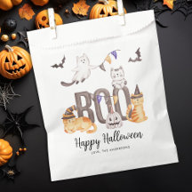 Boo Cute Happy Halloween Cats Ghosts Pumpkin Kind