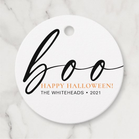 Boo Cute Happy Halloween White Bedankjes Labels (Voorkant)
