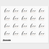 Boo Cute Happy Halloween White Ronde Sticker (Vel)