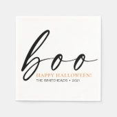 Boo Cute Happy Halloween White Servet (Voorkant)