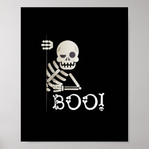 Boo. Cute Hiding Peekaboo Scary Kinder Halloween S Poster
