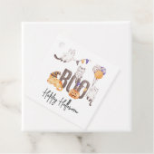 Boo Cute Kind Happy Halloween Cats Ghosts Pumpkin Bedankjes Labels (In situ)