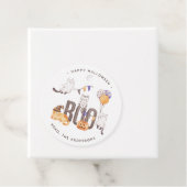 Boo Cute Kind kattengeesten pompoen Happy Hallowee Bedankjes Labels (In situ)