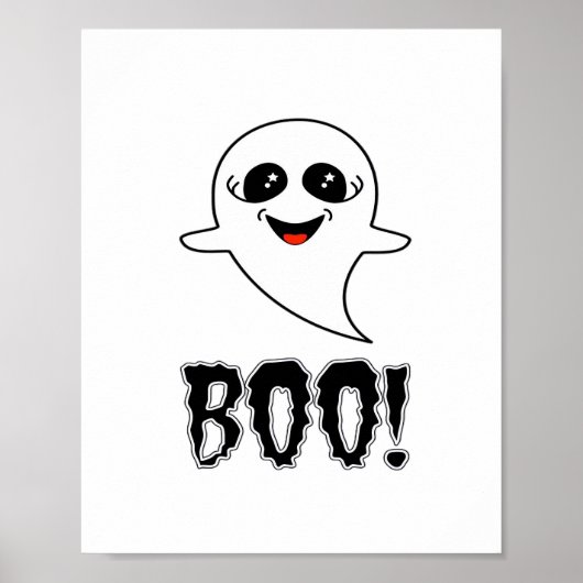 Boo! Cute Little Halloween By Lucas Retro Classic Poster (Voorkant)