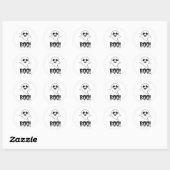Boo! Cute Little Halloween By Lucas Retro Classic Ronde Sticker (Vel)