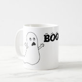 Boo. Cute Scared Ghost Cartoon Koffiemok (Voorkant links)