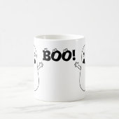 Boo. Cute Scared Ghost Cartoon Koffiemok (Center)
