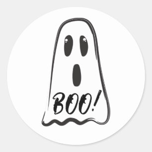 BOO! Cute Spoky Geest Halloween Kostuum Feestje Ronde Sticker