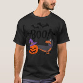 Boo! Dachshund Dog Spooky Pumpkin Witch Hat Fun Ha T-shirt (Voorkant)