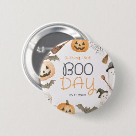 Boo Dag Griezelige Halloween Verjaardag Ronde Button 5,7 Cm