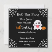 BOO DAG PARTIJ Kinderen Birthday-kaartuitnodiging Kaart (Voorkant)